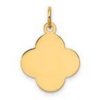 14k Plain .027 Gauge Engravable Quatrefoil 17x15mm Disc Charm
