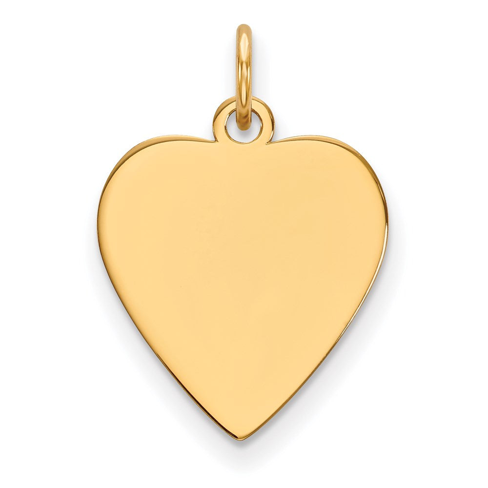 14k Plain .027 Gauge Heart Engravable 17x16.5mm Disc Charm