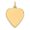 14k Plain .035 Gauge Heart Engravable 17x16.5mm Disc Charm