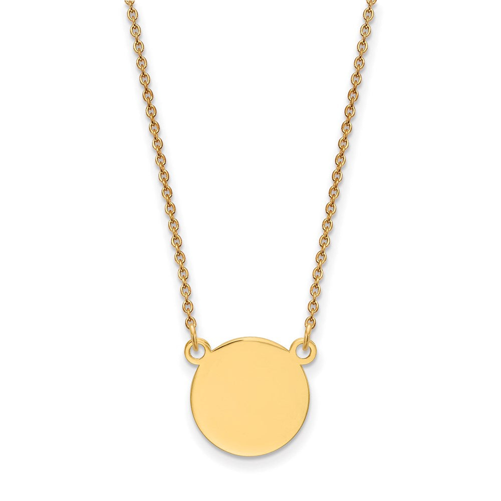 14k Plain .018 Gauge Round Engravable 12x12mm Disc 18 inch Necklace