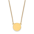 14k Plain .018 Gauge Round Engravable 12x12mm Disc 18 inch Necklace