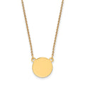14k Plain .027 Gauge Round Engravable 12x12mm Disc 18 inch Necklace