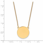 14k Plain .027 Gauge Round Engravable 17x17mm Disc 18 inch Necklace