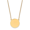 14k Plain .027 Gauge Round Engravable 17x17mm Disc 18 inch Necklace