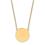 14k Plain .027 Gauge Round Engravable 17x17mm Disc 18 inch Necklace