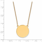 14k Plain .027 Gauge Round Engravable 19x19mm Disc 18 inch Necklace