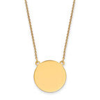 14k Plain .027 Gauge Round Engravable 19x19mm Disc 18 inch Necklace