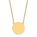 14k Plain .018 Gauge Round Engravable 19x19mm Disc 18 inch Necklace