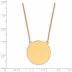 14k Plain .018 Gauge Round Engravable 22x22mm Disc 18 inch Necklace
