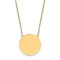 14k Plain .013 Gauge Round Engravable 22x22mm Disc 18 inch Necklace