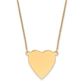 14k Plain .013 Gauge Heart Engravable 21x23mm Disc 18 inch Necklace
