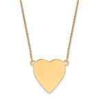 14k Plain .018 Gauge Heart Engravable 21x23mm Disc 18 inch Necklace