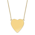 14k Plain .018 Gauge Heart Engravable 27x27mm Disc 18 inch Necklace