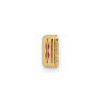 14k Polished 24x5mm Off-Center Red Epoxy Enameled Medical ID Plate # 816