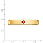 14K 35x6mm Centered Red Epoxy Enameled Medical ID Plate # 817