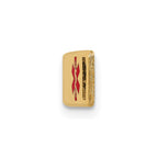 14K 34x6mm Off-Center Red Epoxy Enameled Medical ID Plate # 817