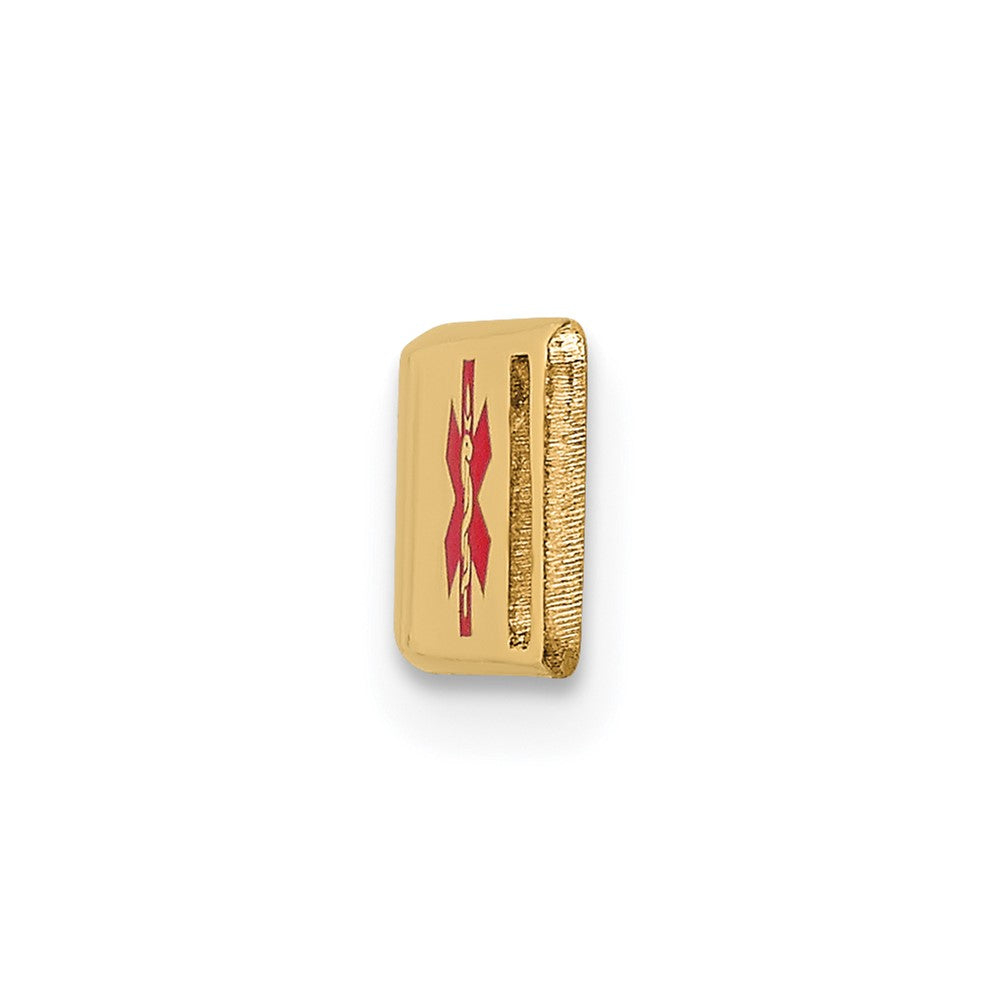 14K 36x6mm Off-Center Red Epoxy Enameled Medical ID Plate # 818