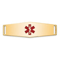 14K 39x13mm Centered Red Epoxy Enameled Soft Diamond Shape Medical ID Plate # 820