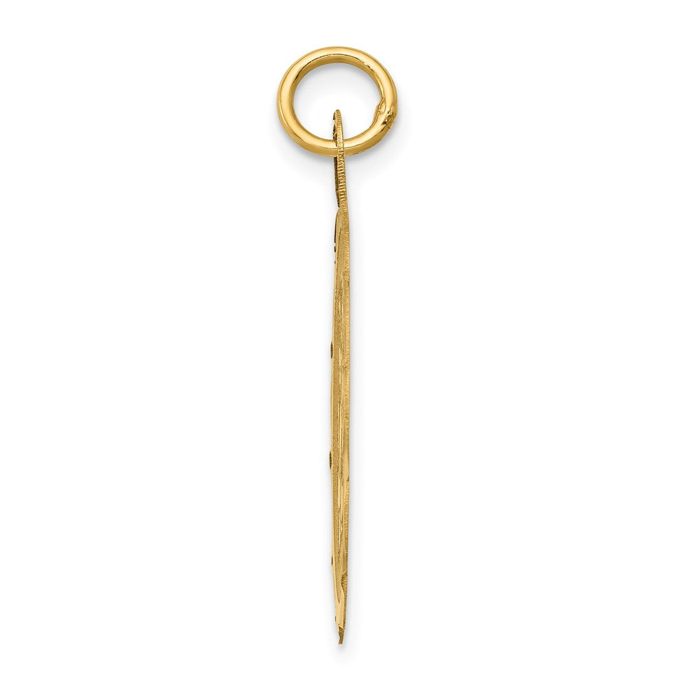 14k Girl Head on .011 Gauge 22mm Engravable Scalloped Disc Charm