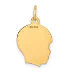 14k .013 Depth Engravable Boy Head Charm