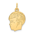 14k .018 Depth Engravable Boy Head Charm