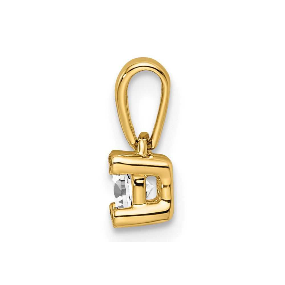 14K Family Jewelry Synthetic Stone & Diamond Set Pendant