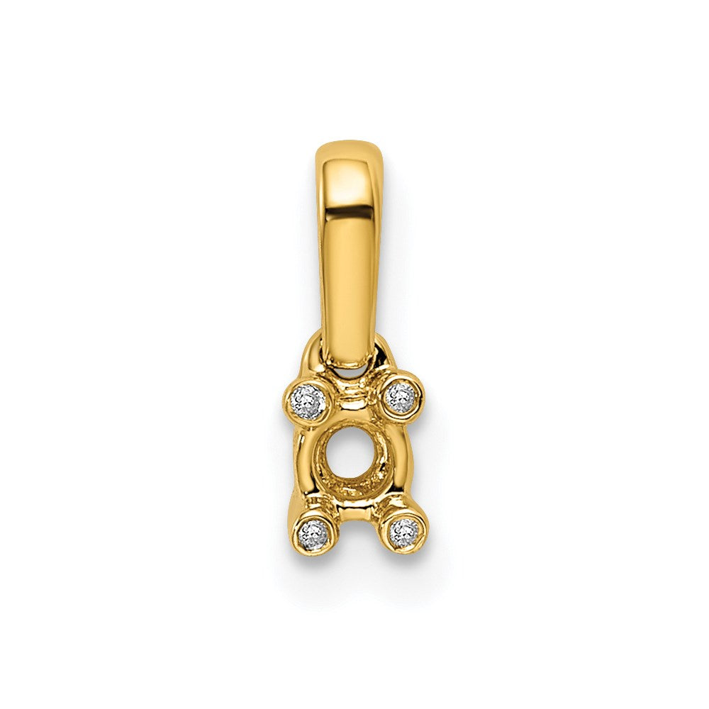 14K Family Jewelry Synthetic Stone & Diamond Set Pendant