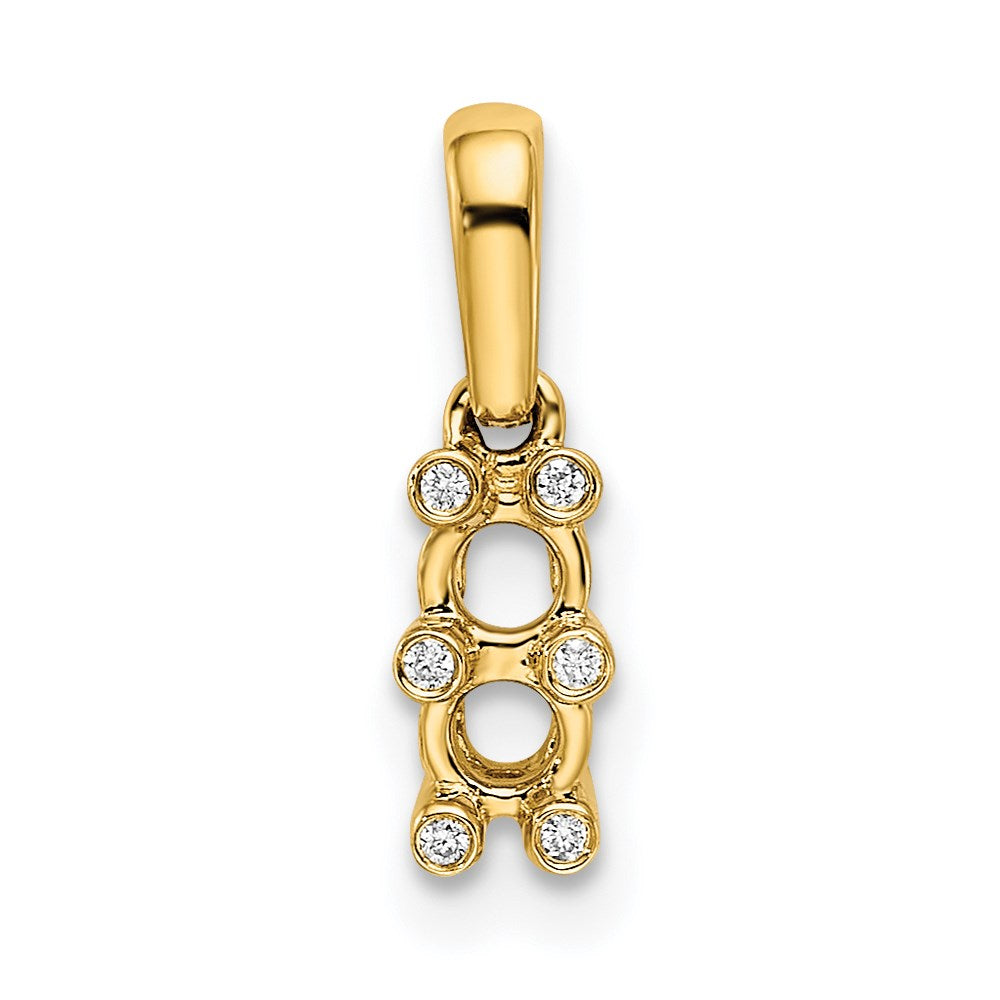 14KY Family Jewelry Synthetic Stone & Diamond Set Pendant