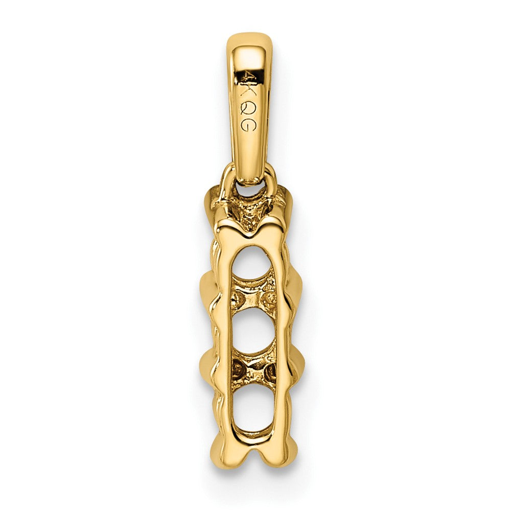 14K Family Jewelry Geniune Stone & Diamond Set Pendant