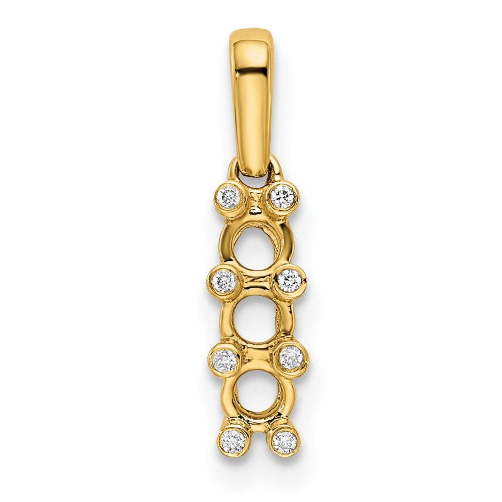 14K Family Jewelry Synthetic Stone & Diamond Set Pendant