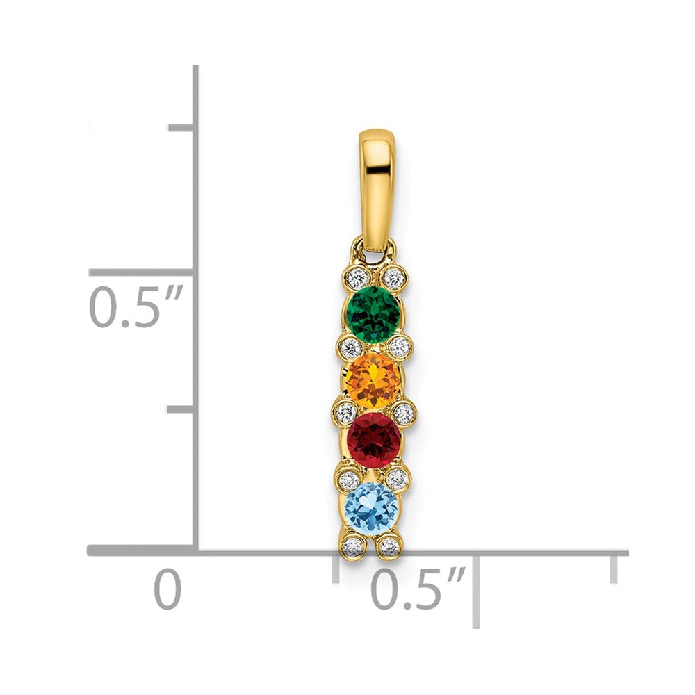 14K Family Jewelry Diamond Semi-Set Pendant