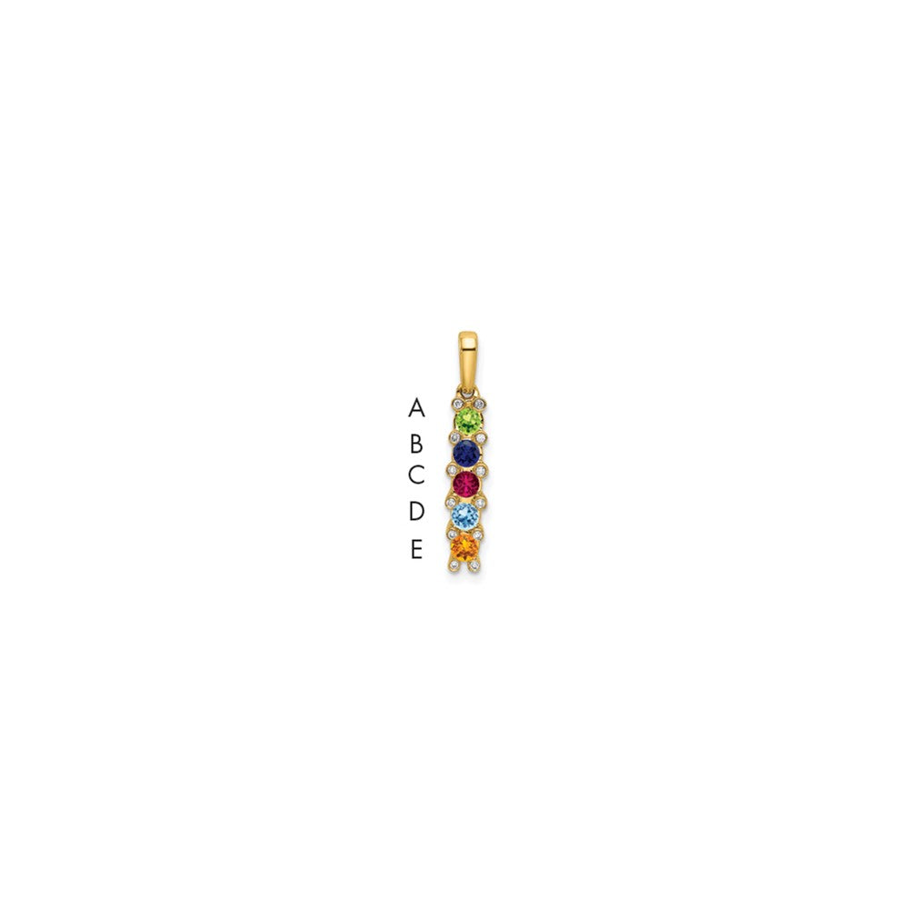 14K Family Jewelry Diamond Semi-Set Pendant