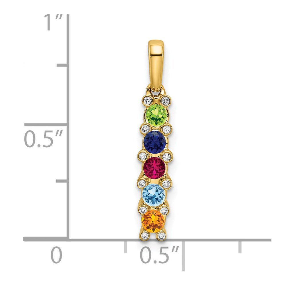 14K Family Jewelry Diamond Semi-Set Pendant