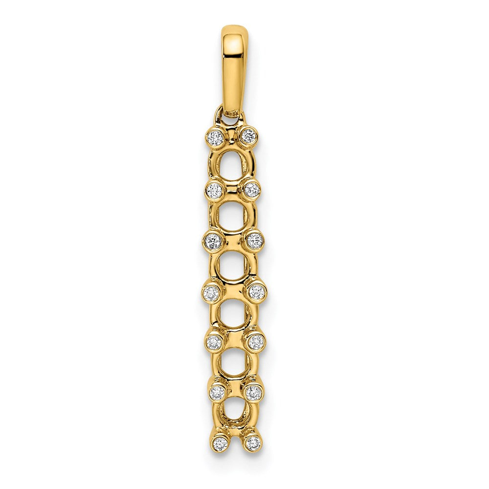 14K Family Jewelry Geniune Stone & Diamond Set Pendant