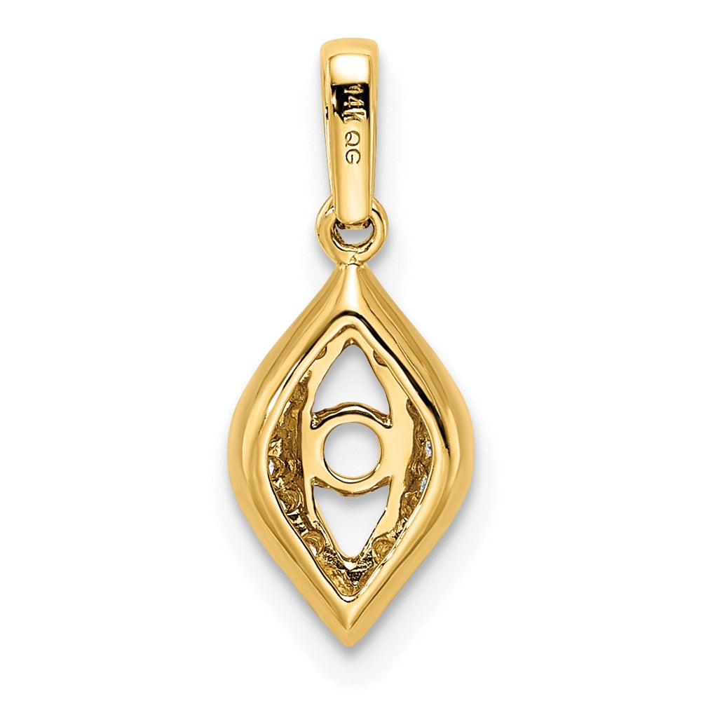 14K Family Jewelry Synthetic Stone & Diamond Set Pendant