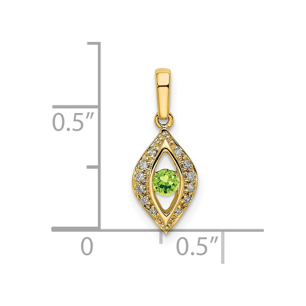 14KY Family Jewelry Genuine Stone & Diamond Set Pendant