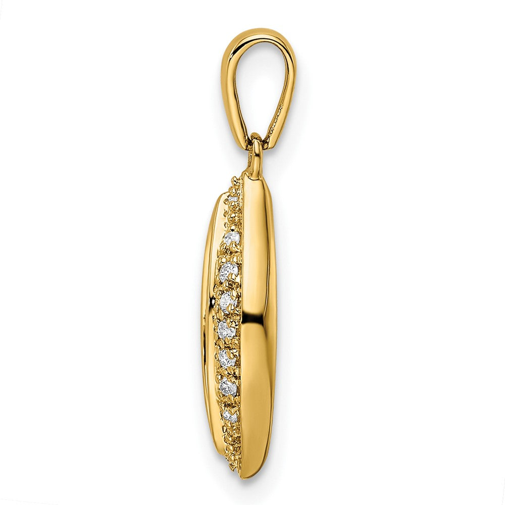 14K Family Jewelry Genuine Stone & Diamond Set Pendant