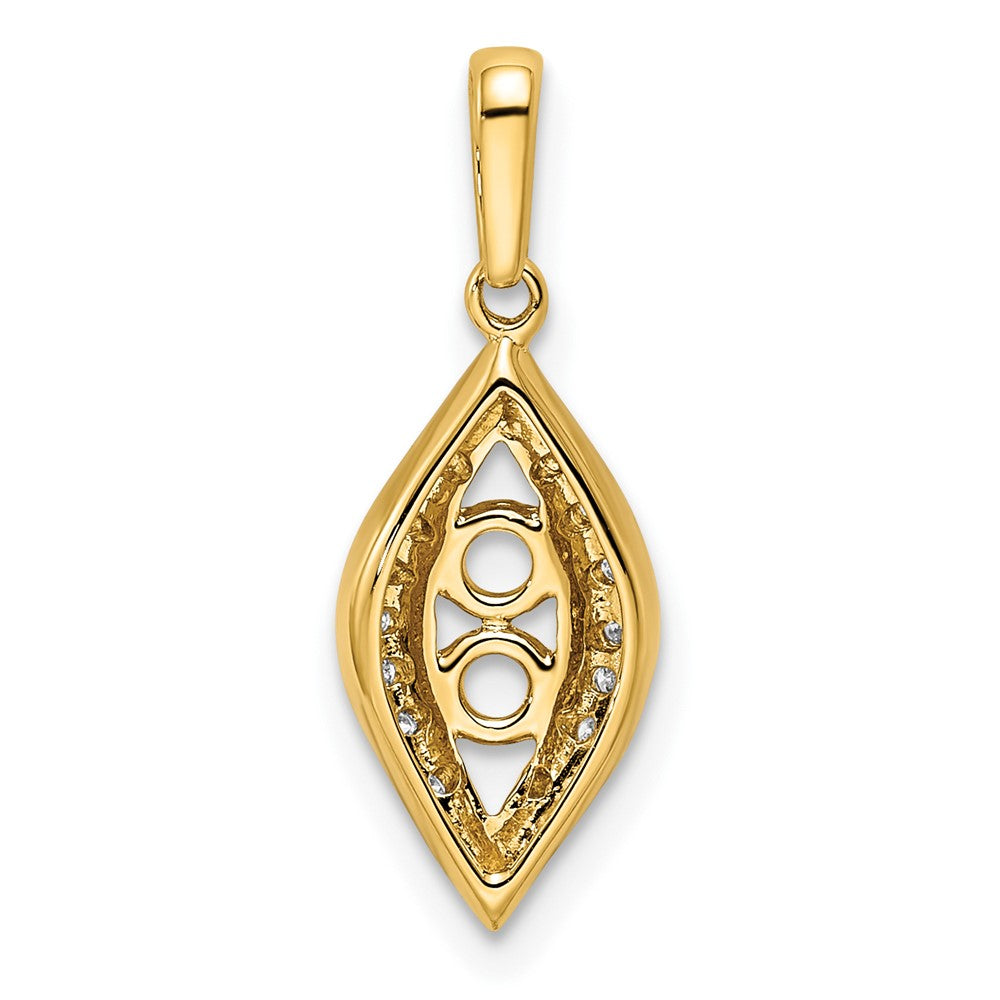 14K Family Jewelry Synthetic Stone & Diamond Set Pendant