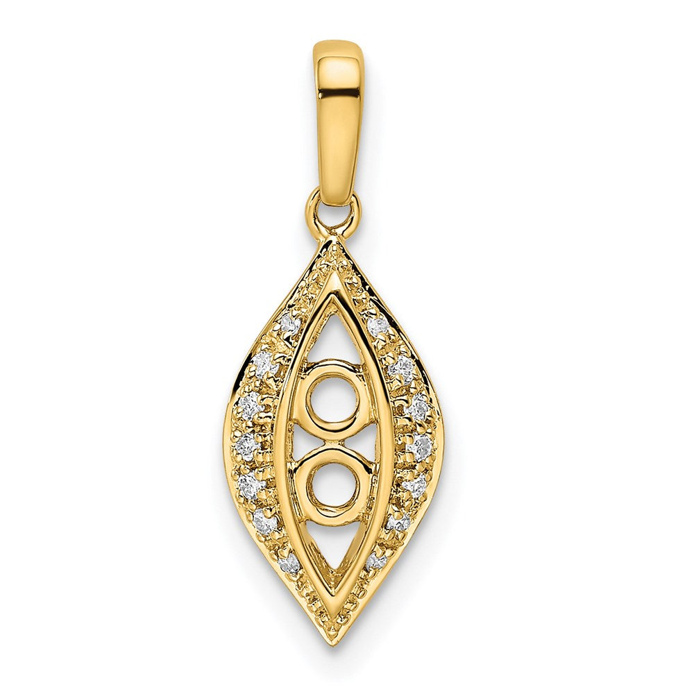 14K Family Jewelry Synthetic Stone & Diamond Set Pendant