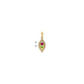 14K Family Jewelry Synthetic Stone & Diamond Set Pendant
