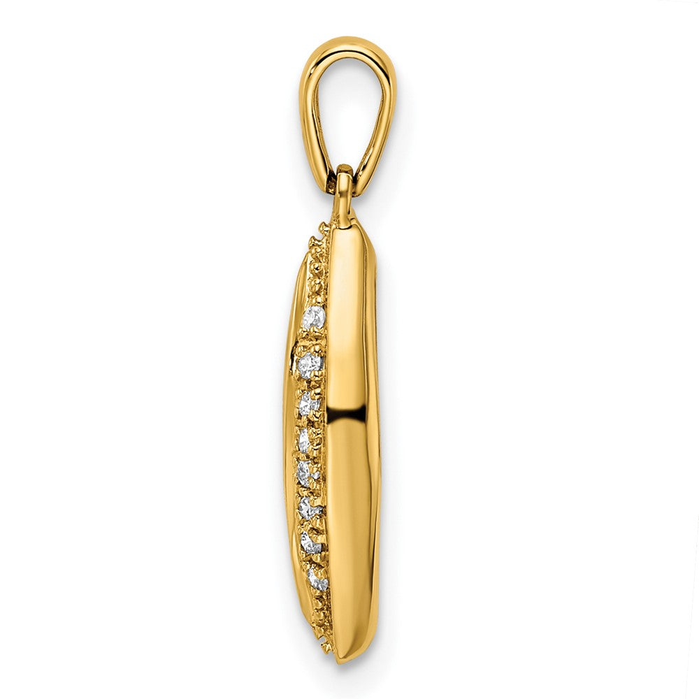 14K Family Jewelry Synthetic Stone & Diamond Set Pendant
