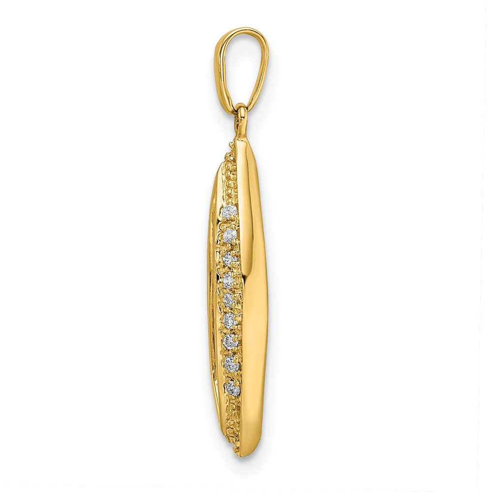 14K Family Jewelry Genuine Stone & Diamond Set Pendant
