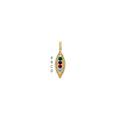 14K Family Jewelry Genuine Stone & Diamond Set Pendant