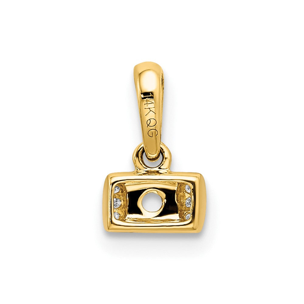 14K Family Jewelry Geniune Stone & Diamond Set Pendant
