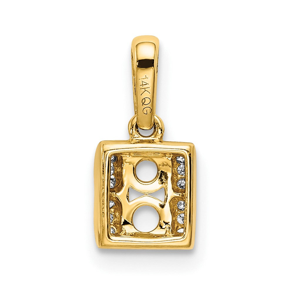 14K Family Jewelry Synthetic Stone & Diamond Set Pendant