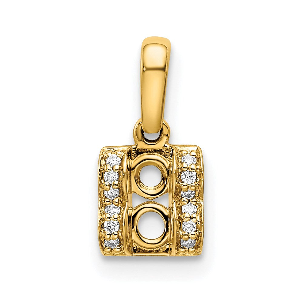 14K Family Jewelry Diamond Semi-Set Pendant