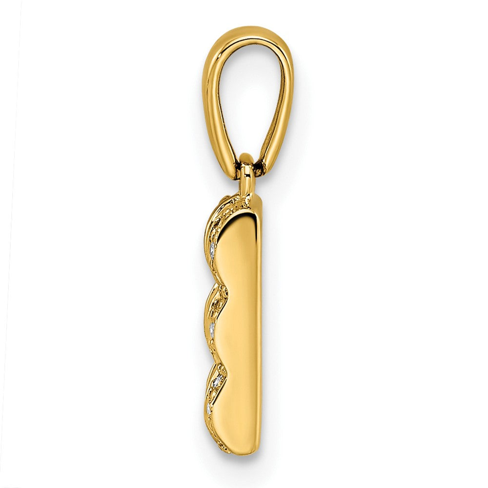 14K Family Jewelry Geniune Stone & Diamond Set Pendant