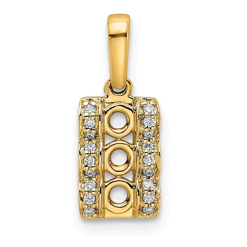 14K Family Jewelry Geniune Stone & Diamond Set Pendant