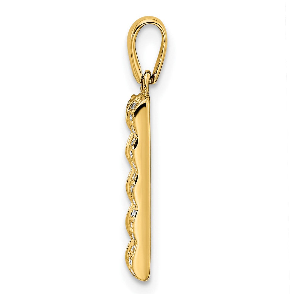 14K Family Jewelry Synthetic Stone & Diamond Set Pendant