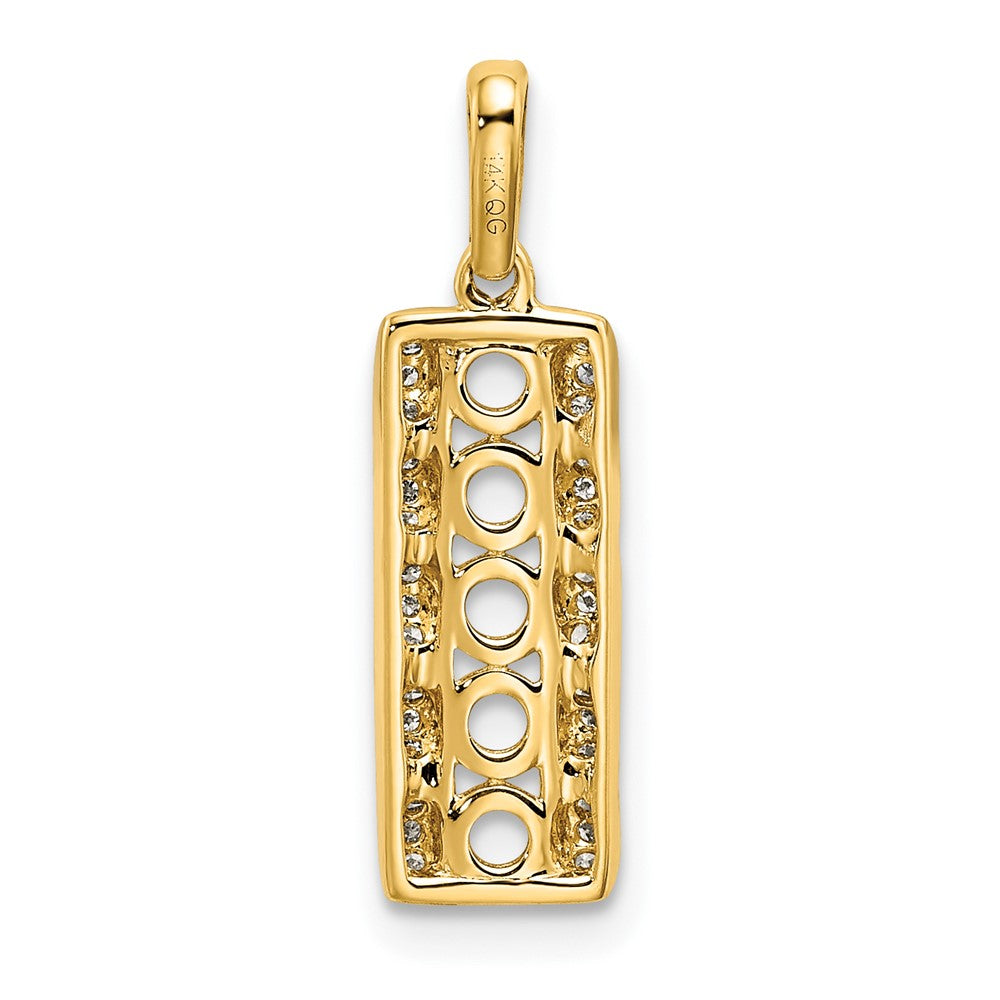 14K Family Jewelry Geniune Stone & Diamond Set Pendant